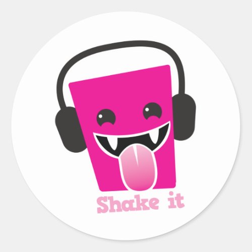 Shake it kawaii DJ Classic Round Sticker