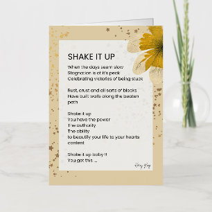 Shake It Up - Uplifting Motivational Poem Poetry Foil Greeting Card