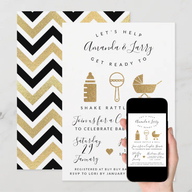 Shake Rattle and Roll Baby Shower Invitation | Zazzle
