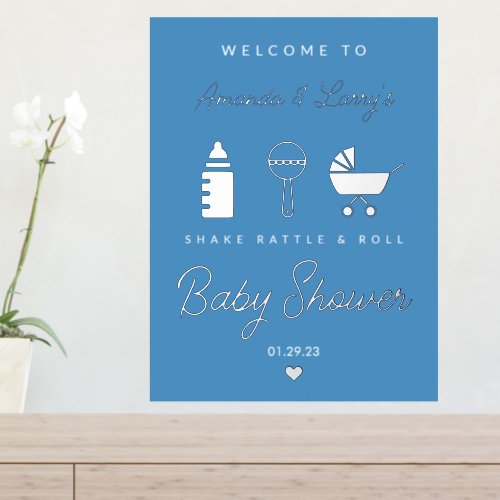 Shake Rattle and Roll Baby Shower Welcome Sign