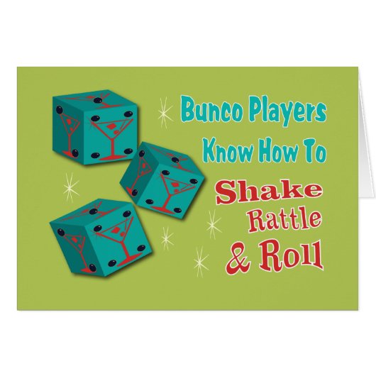 Shake, Rattle and Roll Martinit Dice Bunco Design Cards (Front Horizontal)