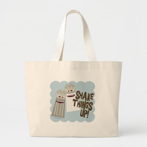 Shake Things Up Salt Pepper Pals Cartoon Fun Large Tote Bag