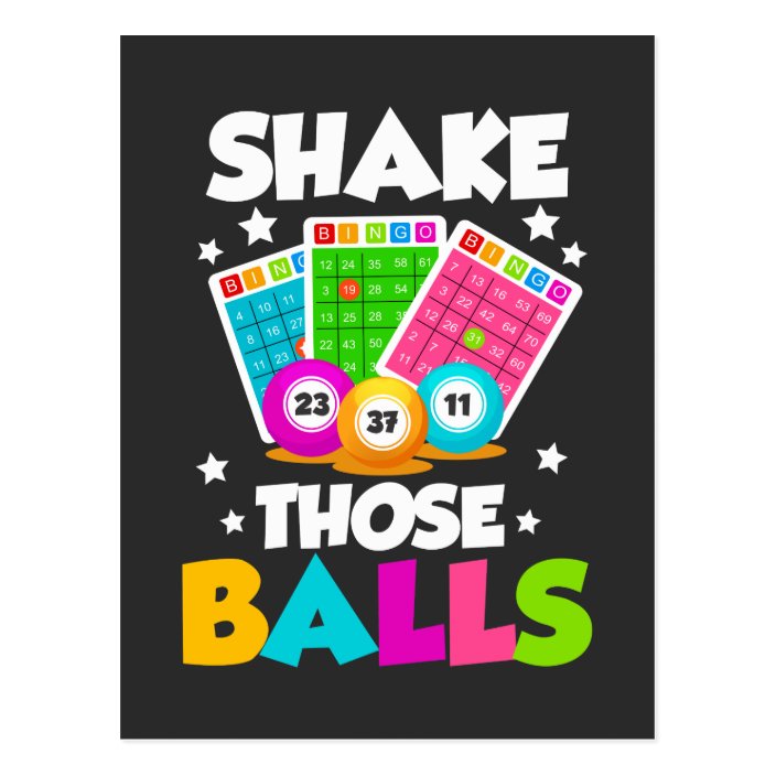 Shake Those Balls Funny Bingo Postcard