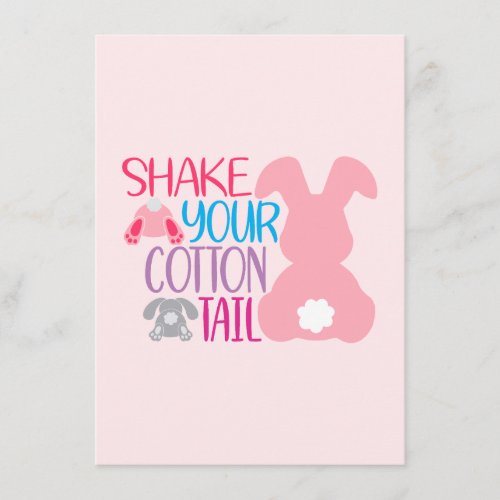 Shake Your Cotton Tail Easter Bunny Happy Easter  Menu