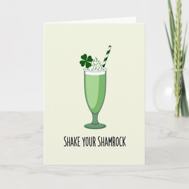 Shake Your Shamrock Green Drink Card (Front)