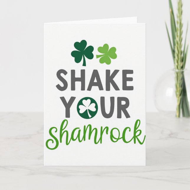 Shake Your Shamrock Green Script Card (Front)