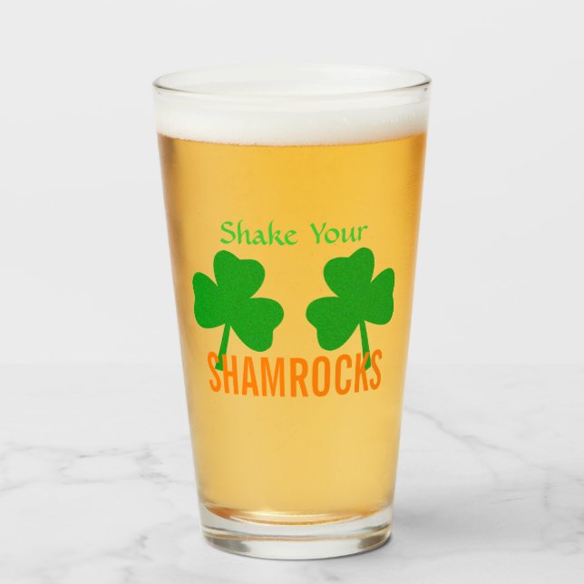 Shake Your Shamrocks Party Glass (Front Filled)