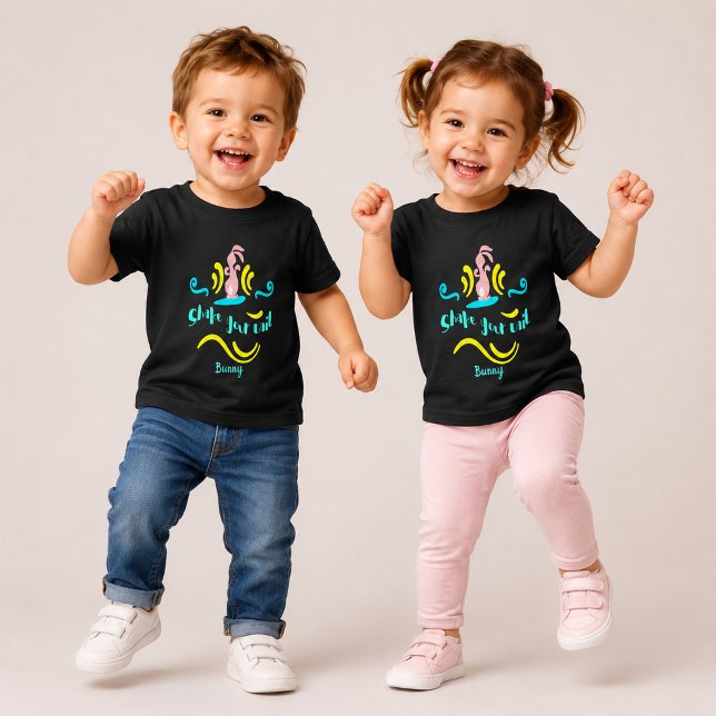Shake Your Tail Bunny Happy Dance Colorful Toddler T-shirt (Shake Your Tail Bunny Happy Dance Colorful Toddler T-shirt)