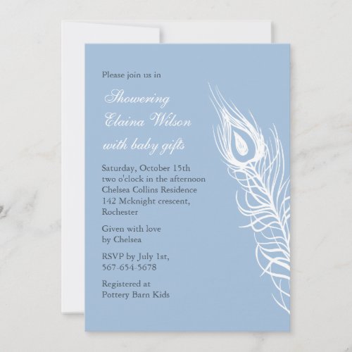 Shake your Tail Feathers Baby Shower Invite blue