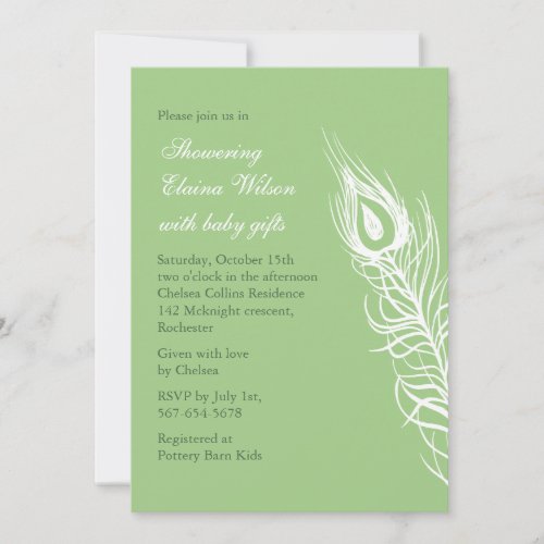 Shake your Tail Feathers Baby Shower Invite green