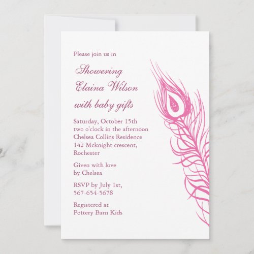 Shake your Tail Feathers Baby Shower Invite pink