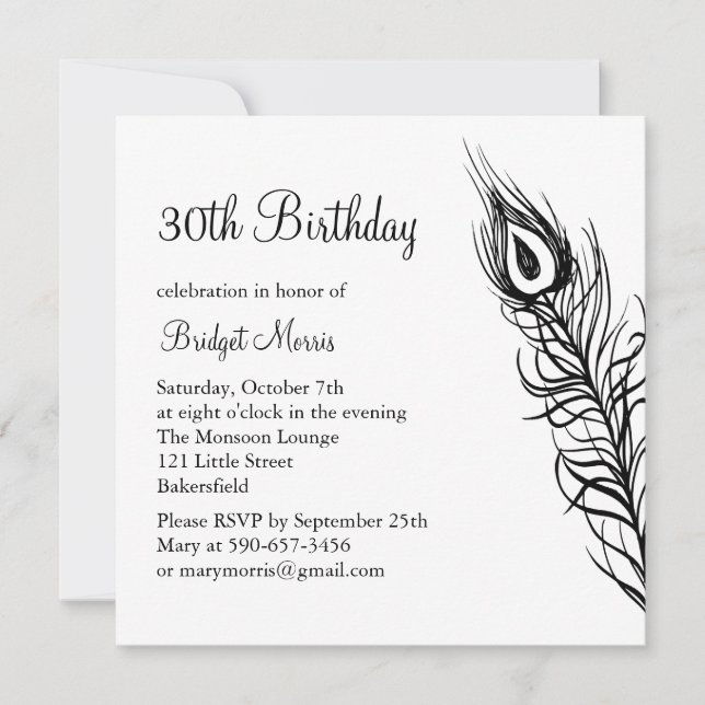 Shake Your Tail Feathers Birthday Invite (white) (Front)