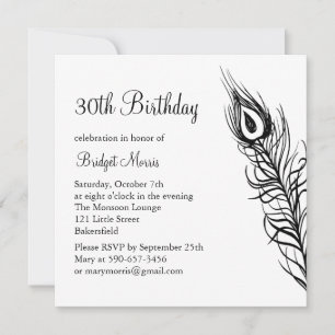 Shake Your Tail Feathers Birthday Invite (white)