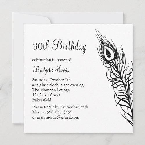 Shake Your Tail Feathers Birthday Invite white