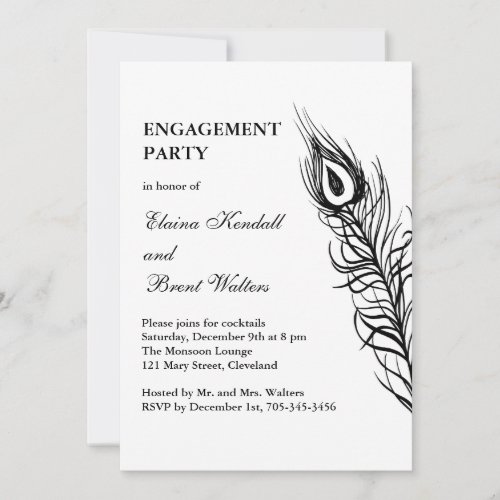 Shake your Tail Feathers Engagement Party white Invitation