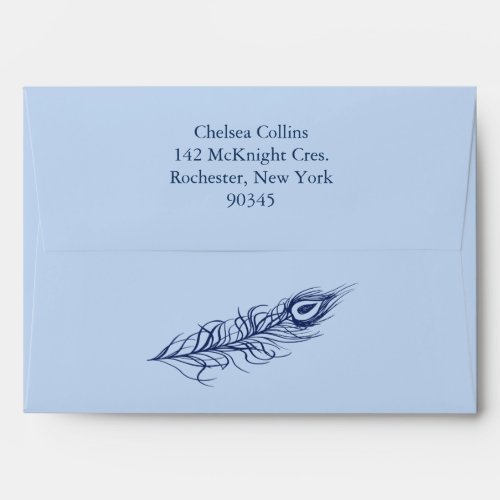 Shake your Tail Feathers Invitation Envelope blue