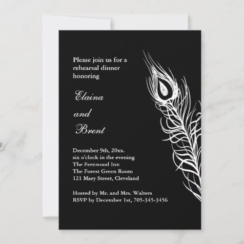 Shake your Tail Feathers Rehearsal Dinner black Invitation