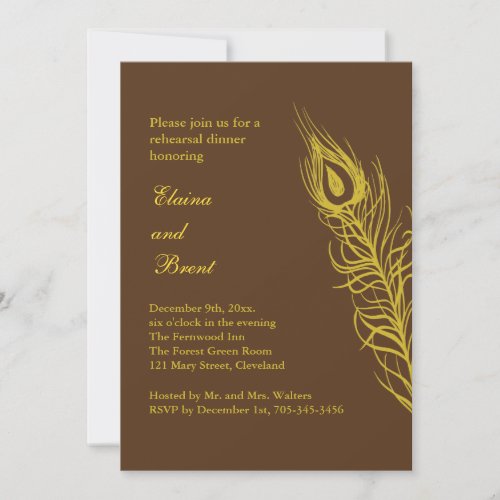 Shake your Tail Feathers Rehearsal Dinner brown Invitation