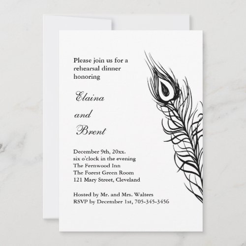Shake your Tail Feathers Rehearsal Dinner white Invitation