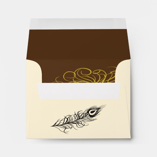 Shake your Tail Feathers RSVP Envelope (brown) (Back (Bottom))
