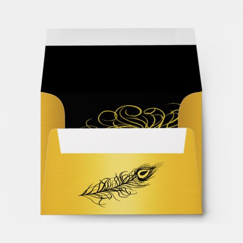 Shake your Tail Feathers RSVP Envelope gold