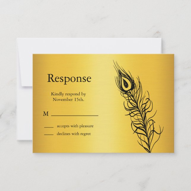 Shake your Tail Feathers RSVP (gold) Card (Front)
