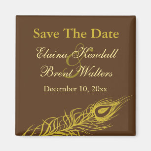 Shake your Tail Feathers Save the Date (gold) Magnet