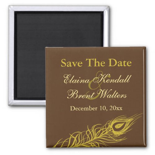 Shake your Tail Feathers Save the Date gold Magnet