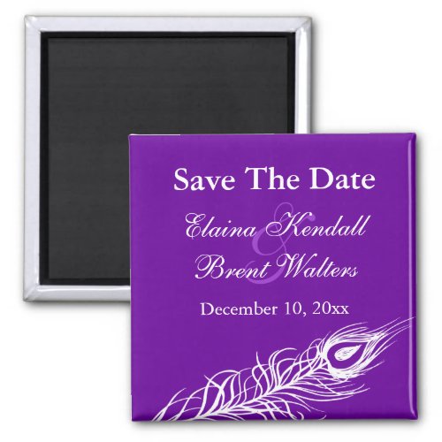Shake your Tail Feathers Save the Date violet Magnet