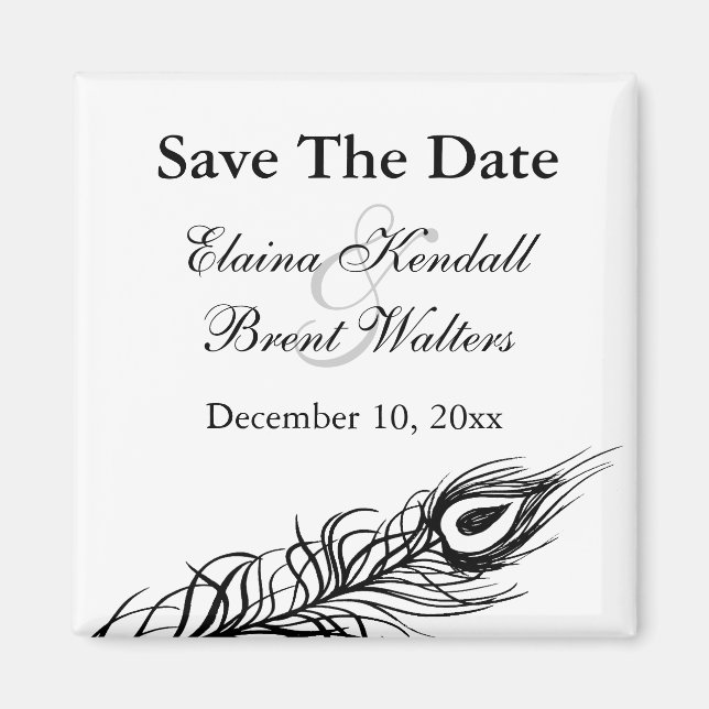 Shake your Tail Feathers Save the Date (white) Magnet (Front)
