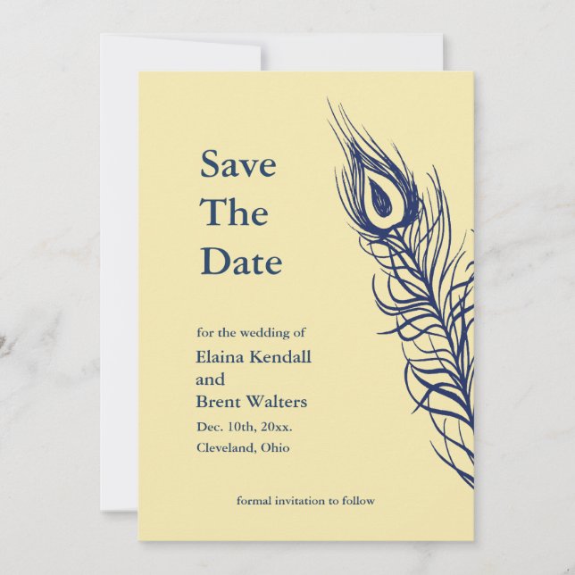 Shake your Tail Feathers Save the Date yellow (Front)