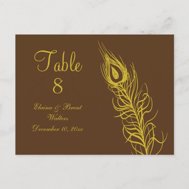 Shake your Tail Feathers Table Number (brown) (Front)