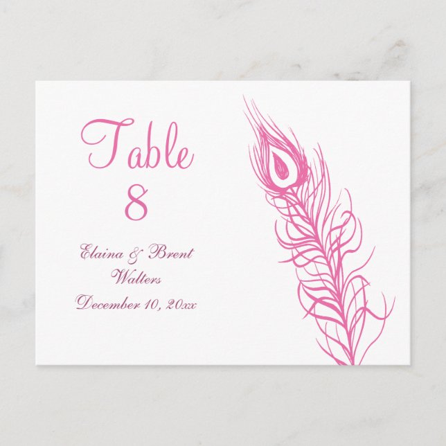 Shake your Tail Feathers Table Number (fuchsia) (Front)