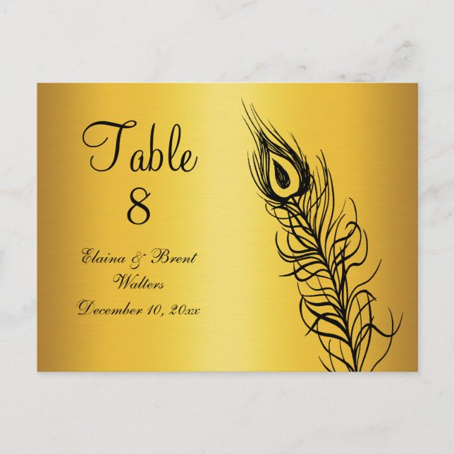 Shake your Tail Feathers Table Number (gold) (Front)