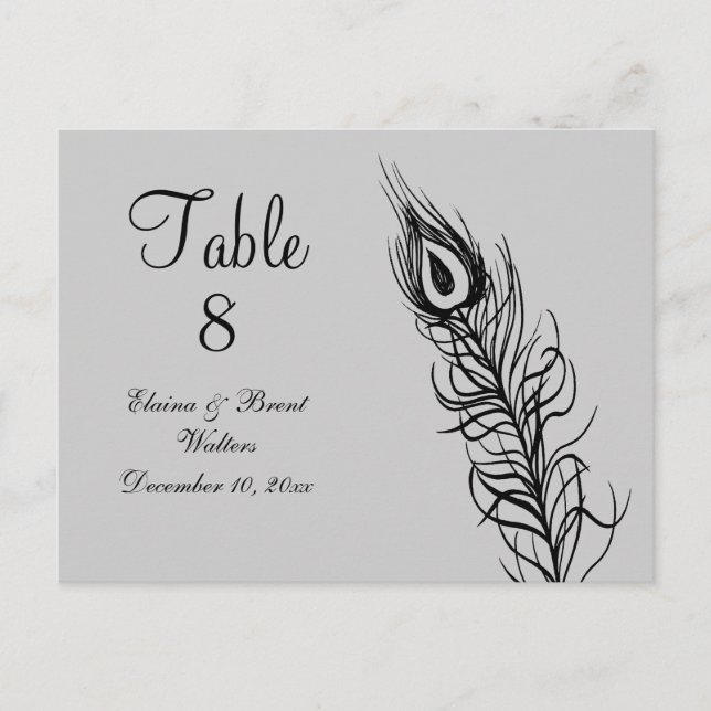 Shake your Tail Feathers Table Number (silver) (Front)