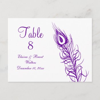 Shake Your Tail Feathers Table Number (violet) by prettyfancyinvites at Zazzle