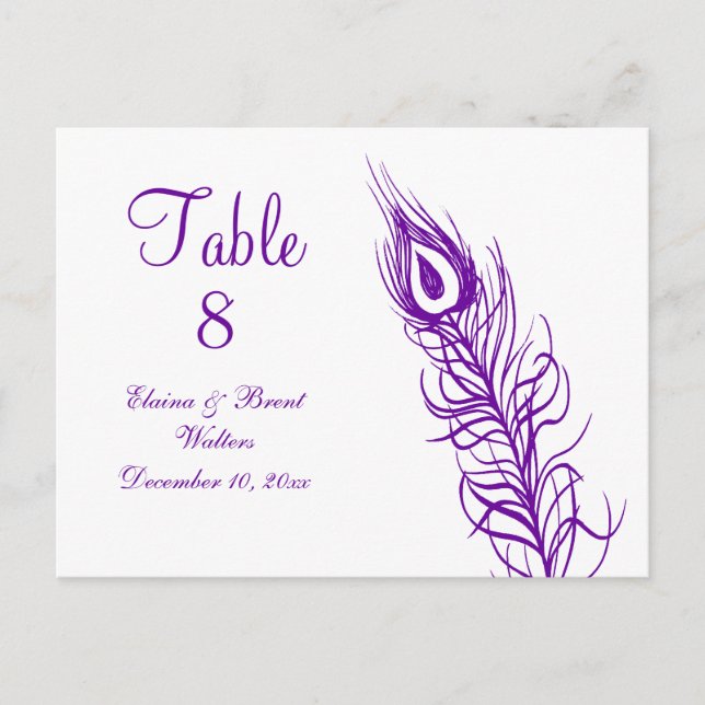 Shake your Tail Feathers Table Number (violet) (Front)