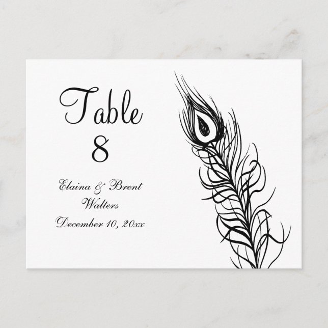 Shake your Tail Feathers Table Number (white) (Front)