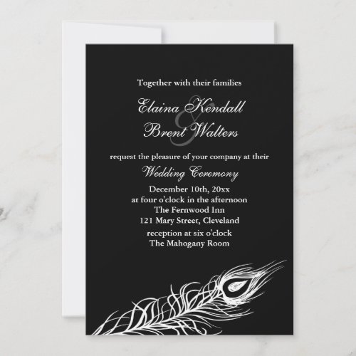 Shake your Tail Feathers Wedding Invitation black