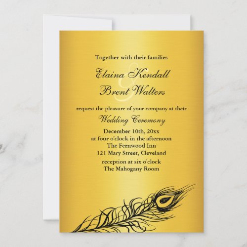 Shake your Tail Feathers Wedding Invitation gold