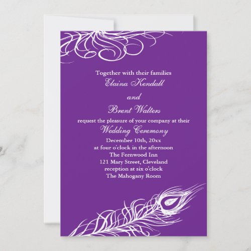 Shake your Tail Feathers Wedding Invitation violet