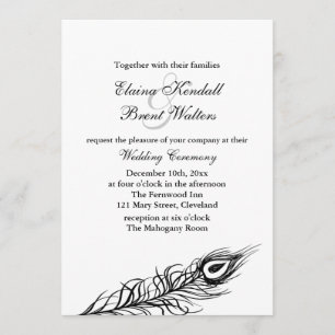 Shake your Tail Feathers Wedding Invitation white