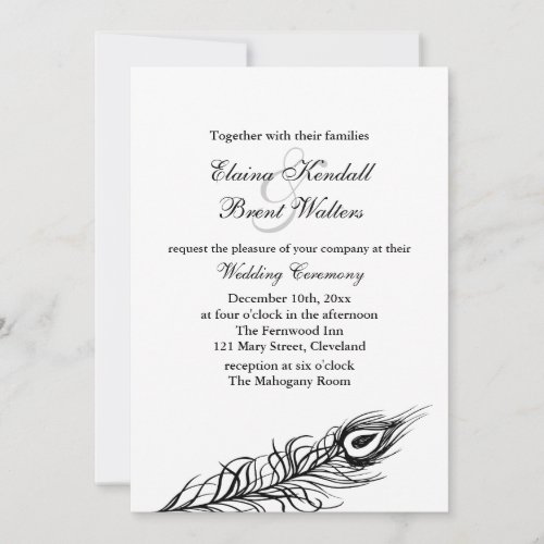 Shake your Tail Feathers Wedding Invitation white