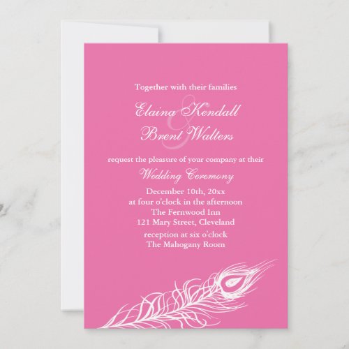 Shake your Tail Feathers Wedding Invite 1 fuchsia