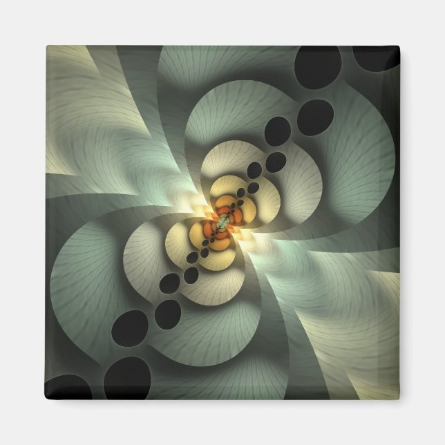 Shaken Green Abstract Design Magnet (Front)