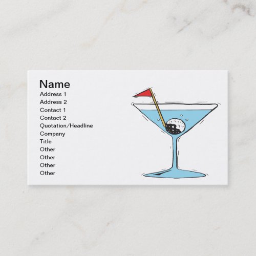 Shaken Not Stirred Business Card Template