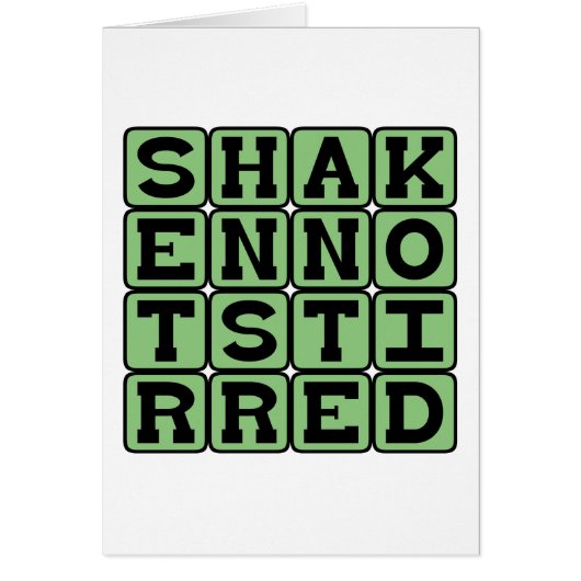 Shaken Not Stirred, Martini Preference Cards (Front)