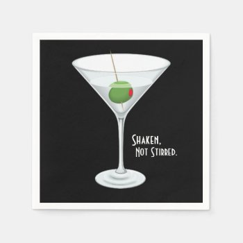 Shaken Not Stirred Vodka Martini Cocktail Drink Napkins by alleyshirts at Zazzle