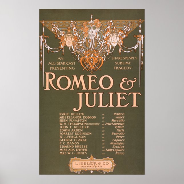 Shakepeare's Sublime Tragedy "Romeo & Juliet" Poster (Front)