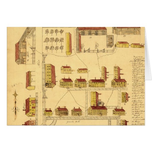 SHAKER VILLAGE MAP, 1849 CARDS (Front Horizontal)